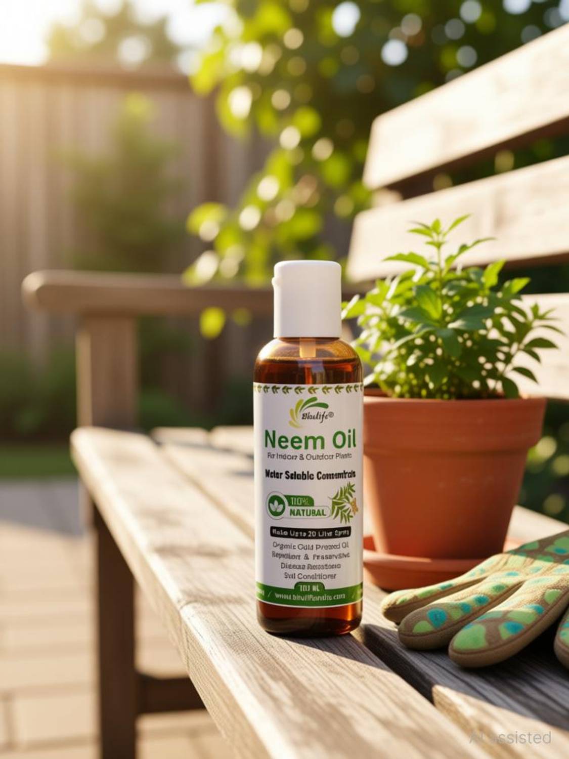 BhuLife Organic Pure Cold Pressed Neem Oil for Plants 100 ML To Make Neem Spray Manure