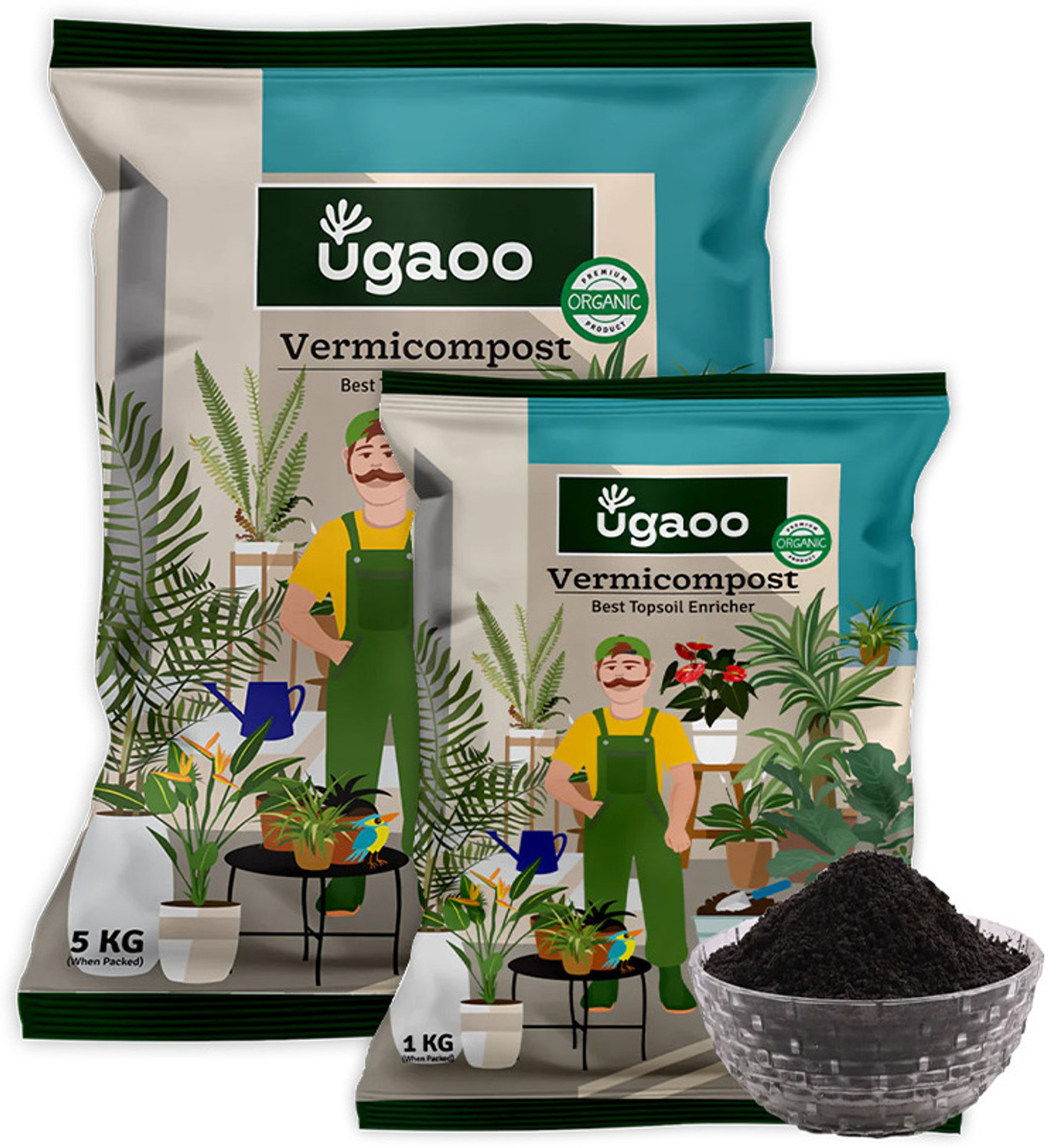 Image of UGAOO Organic Vermicompost for Plants - Fertilizer