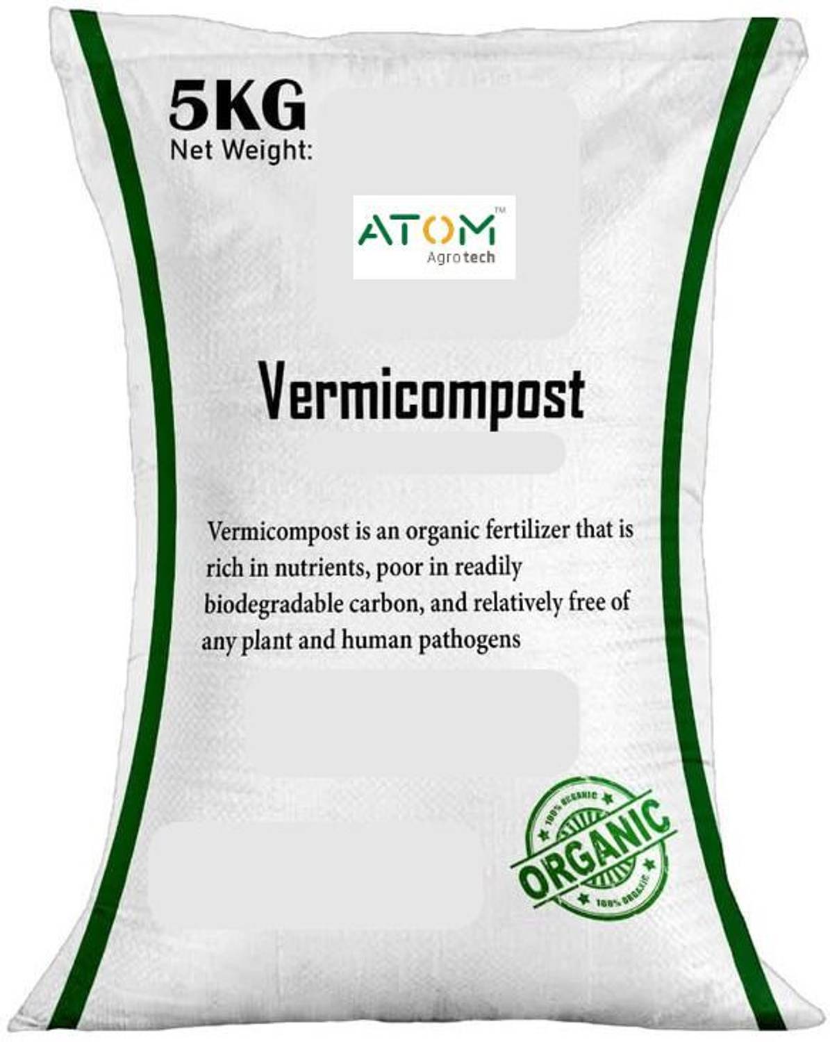 ATOM Agrotech 100% Natural Vermicompost - Earthworm 9.5kg Manure