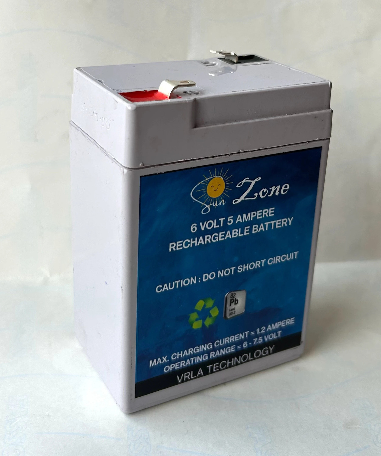 Image of sunzone 6 volt 5 Ampere (6V 5 Ah) AGM Solar Battery