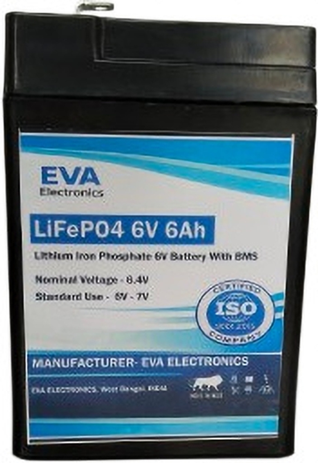 Image of eva electronics 6V 6Ah LiFePO4 Battery,2000+ Cycles Rechargeable Lithium Iron Phosphate Battery Lithium Solar Battery
