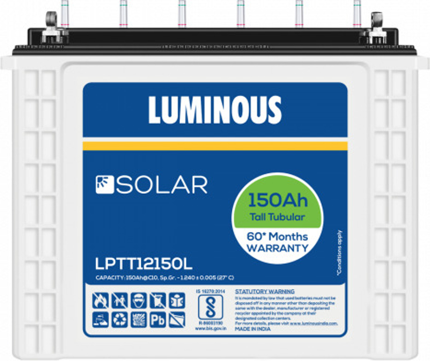 Image of LUMINOUS LPTT12150L and NXG 850 And 170w Solar Panel LPTT12150L and NXG 850 and 170w Solar Panel with 5 Year Warranty Solar Compatible Pure Sine Wave Inverter
