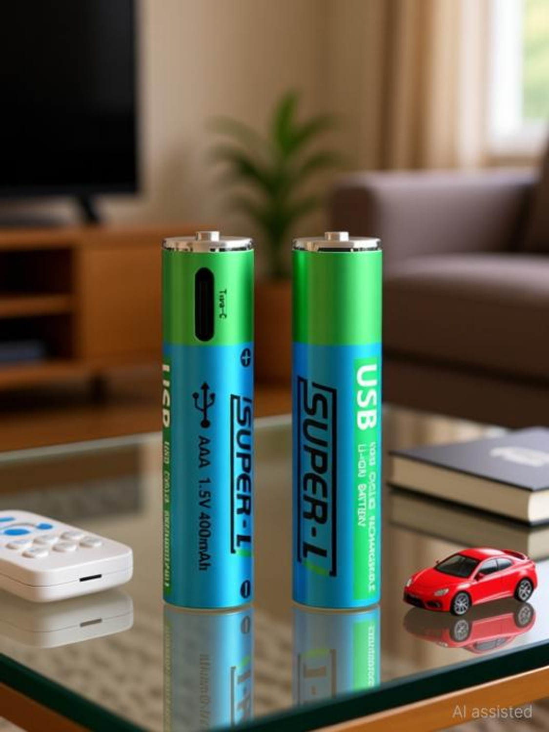 Image of IRIS GRAPE AAA Type-C Rechargeable Battery for Remote, Mouse, Fan, Toy(Pack of 2) Lithium Solar Battery