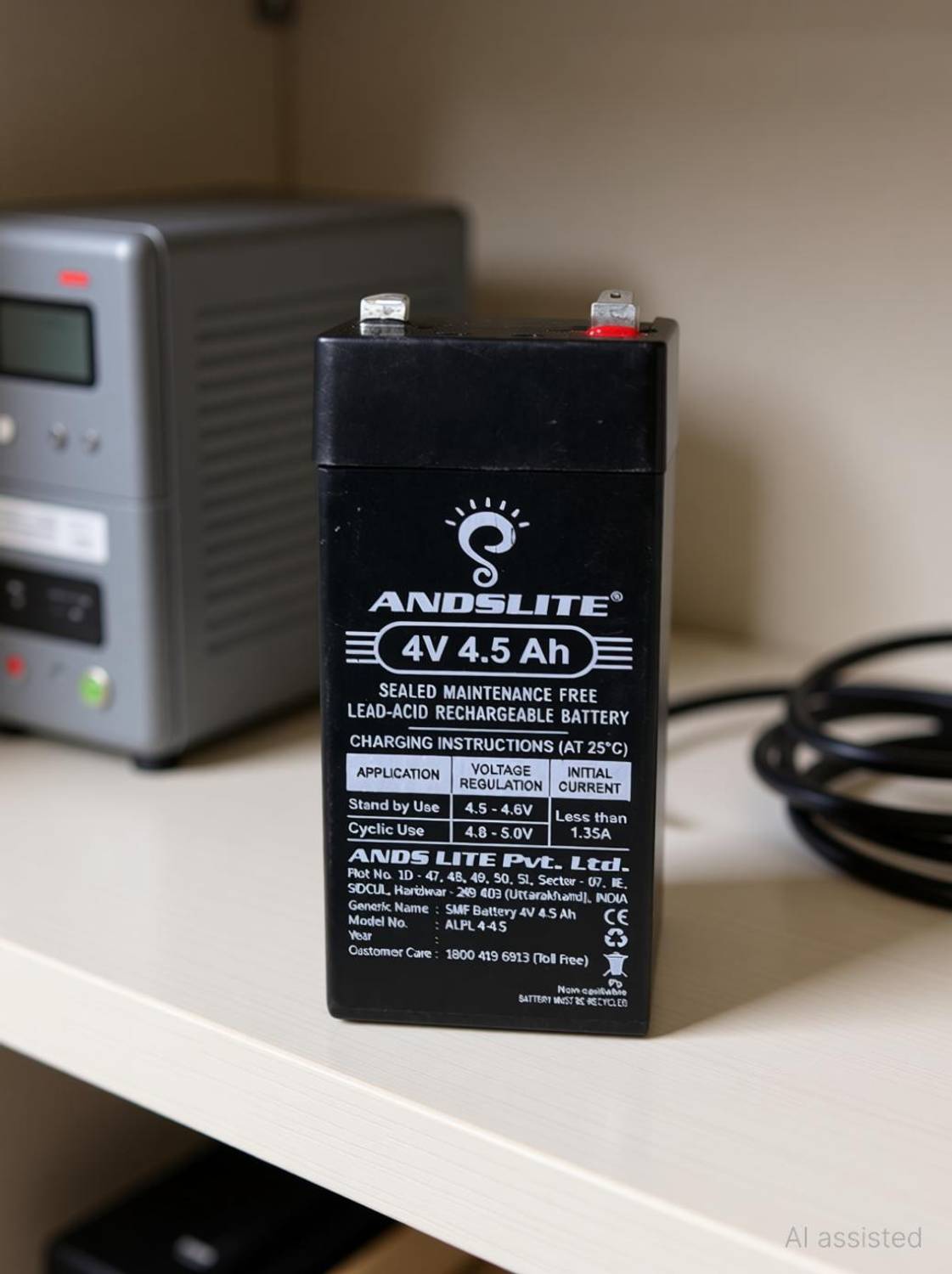 ANDSLITE 4V 4.5 Ah Sealed Lead Acid Rechargeable Battery For Nano Torch AGM Solar Battery