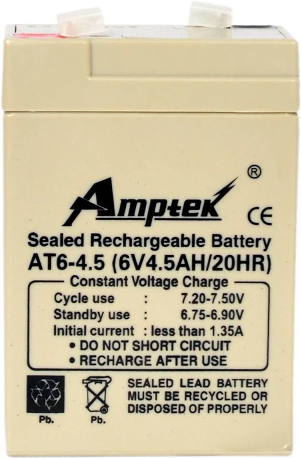 AMPTEK 6v 4.5amp Flooded Solar Battery
