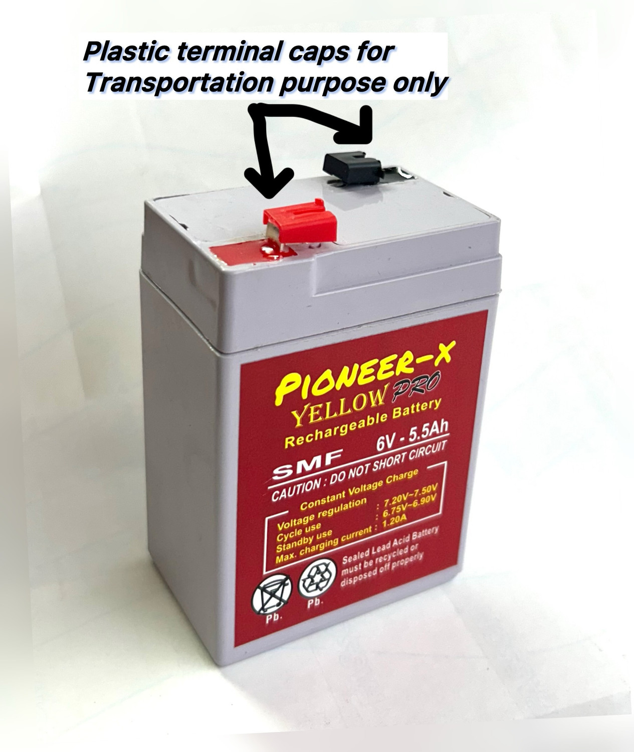 Image of Pioneer-x YELLOW-PRO 6 Volt 5.5 Ampere for emergency light, weighing machine, toy car etc AGM Solar Battery