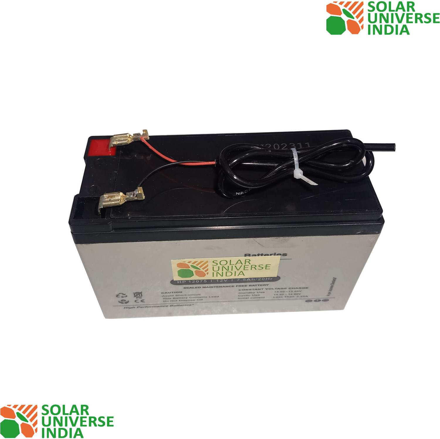 Image of SOLAR UNIVERSE INDIA Sealed Maintenance Free 7.5ah SMF for 12V Bike, Solar, UPS, EV AGM Solar Battery