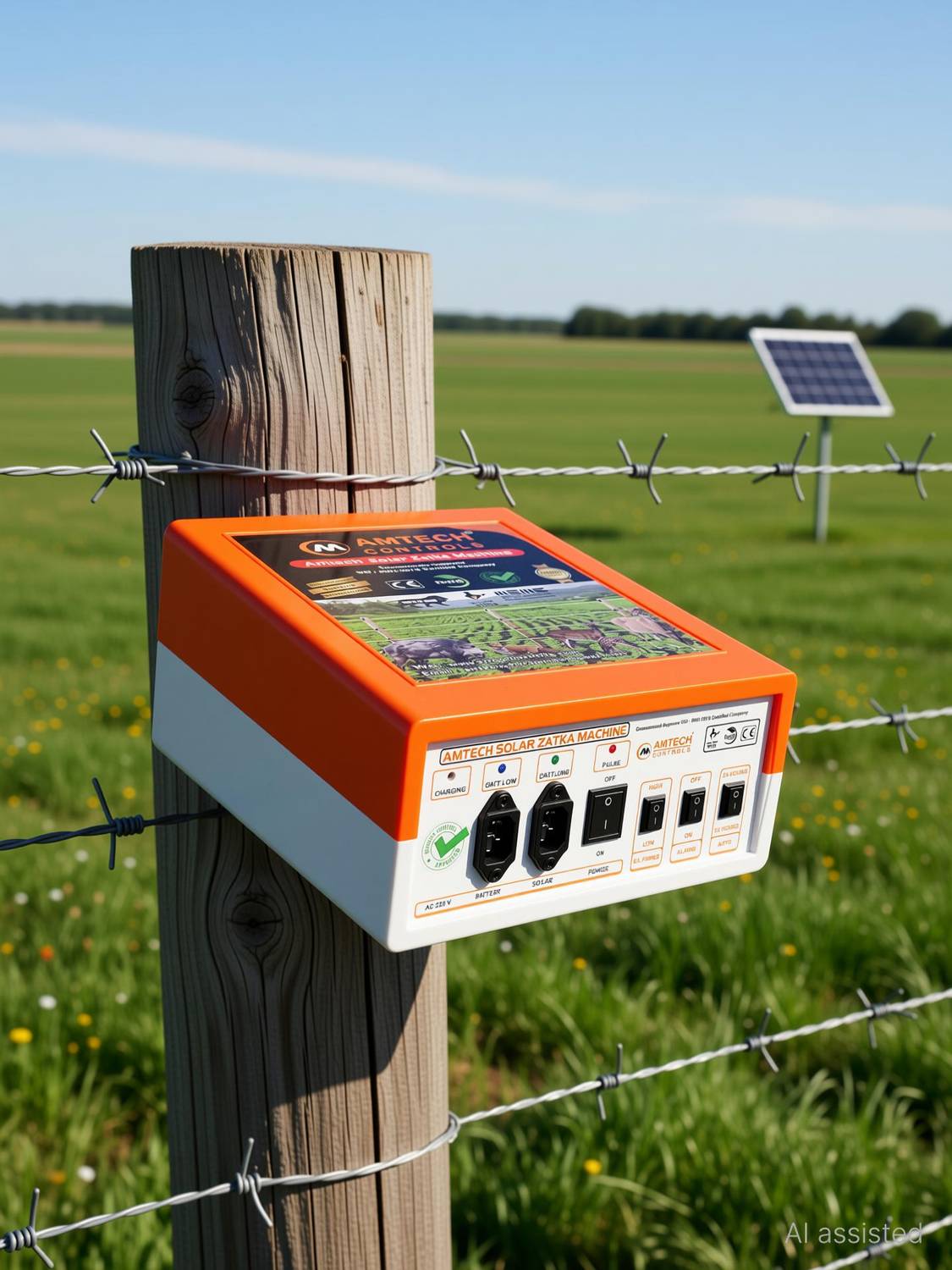 Amtech Controls Fance Energizer Zatka Machine 30 Acre PWM Solar Charge Controller