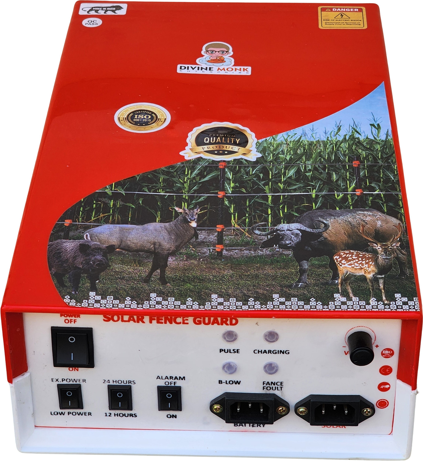 Image of DIVINEMONK zatka machine dc high power 60acre 120 bigha with battery clip MPPT Solar Charge Controller