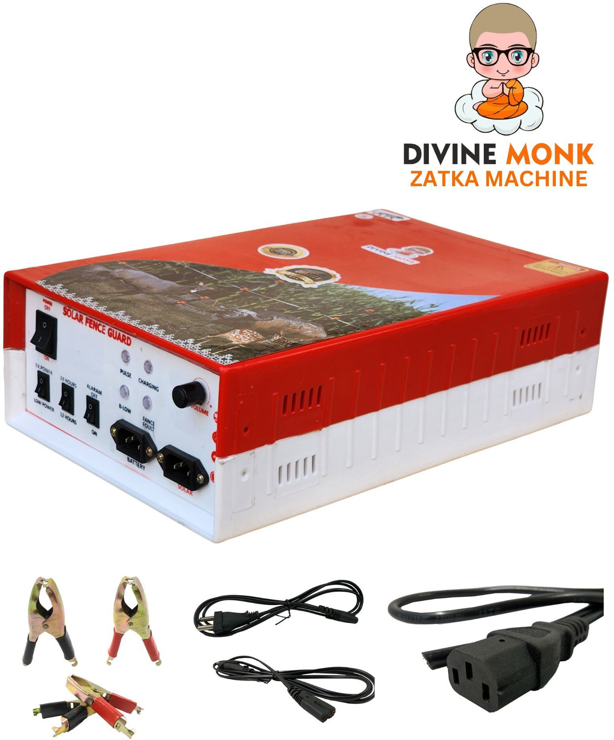 Image of DIVINEMONK zatka machine dc high power 60acre 120 bigha with battery clip MPPT Solar Charge Controller