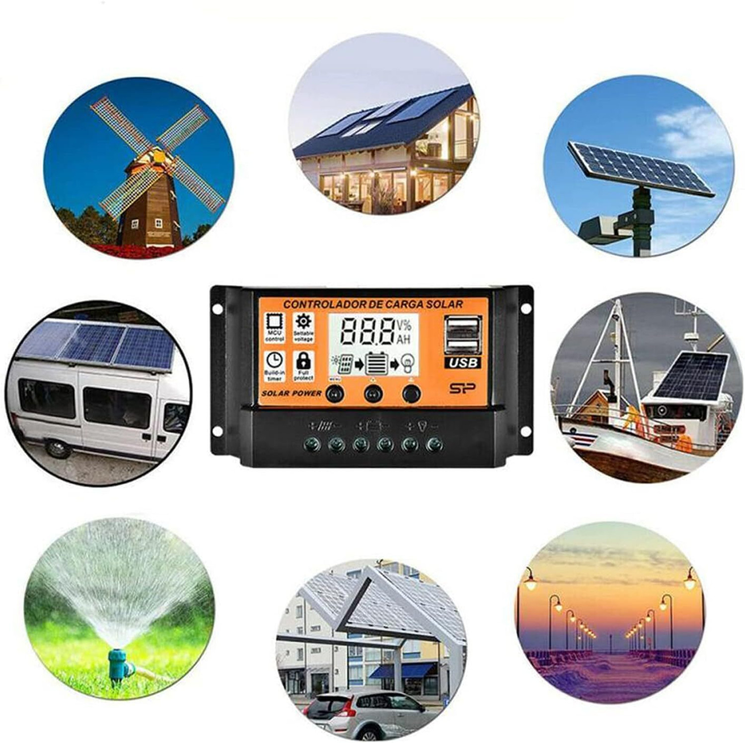 Image of KH 30 A Solar Charge Controller 12V / 24V Solar Panel Charge Intelligent Regulator PWM Solar Charge Controller