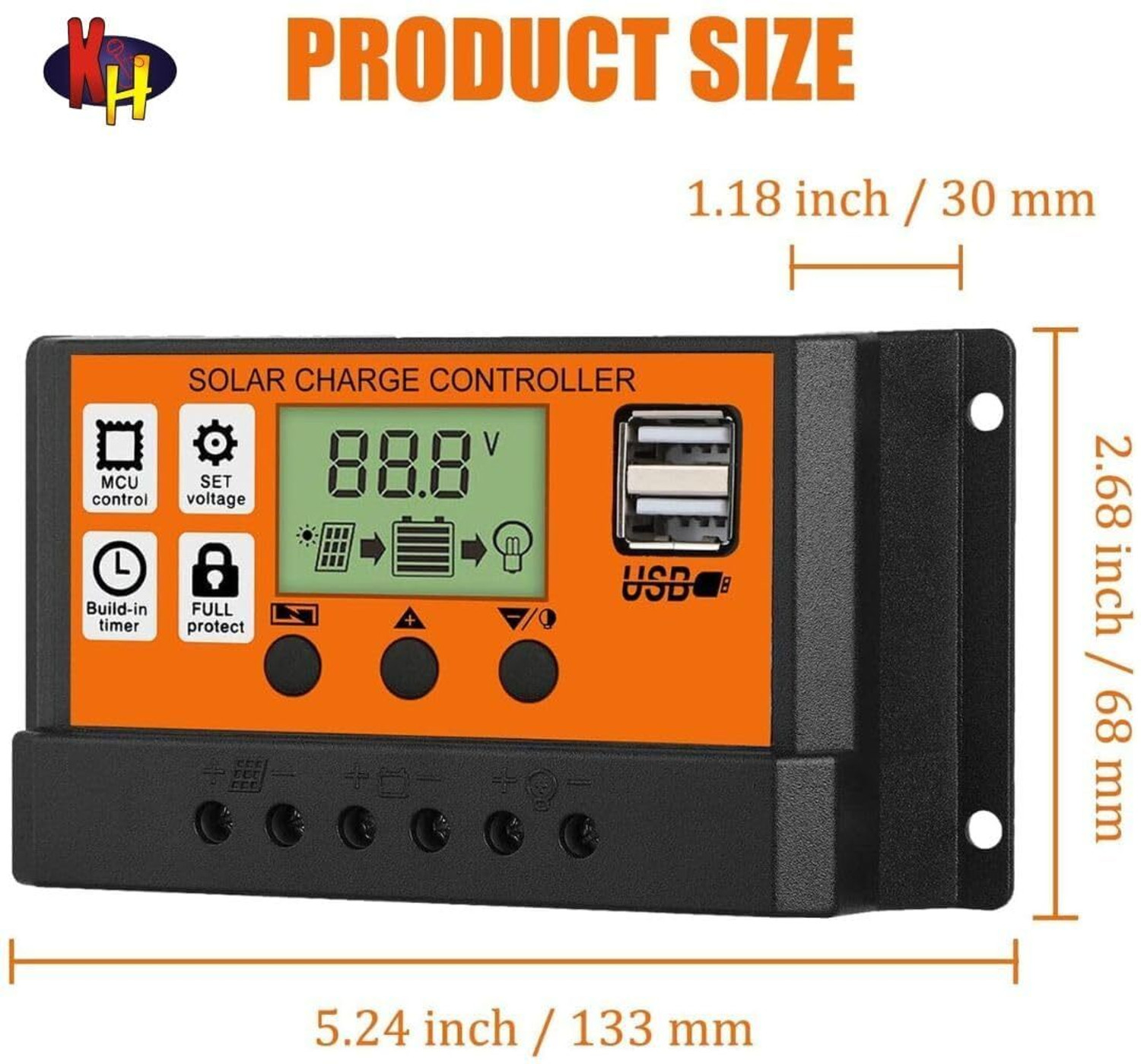 Image of KH 20A Solar Charge Contoller 12V / 24V Solar Panel Charge Controller Intelligent PWM Solar Charge Controller