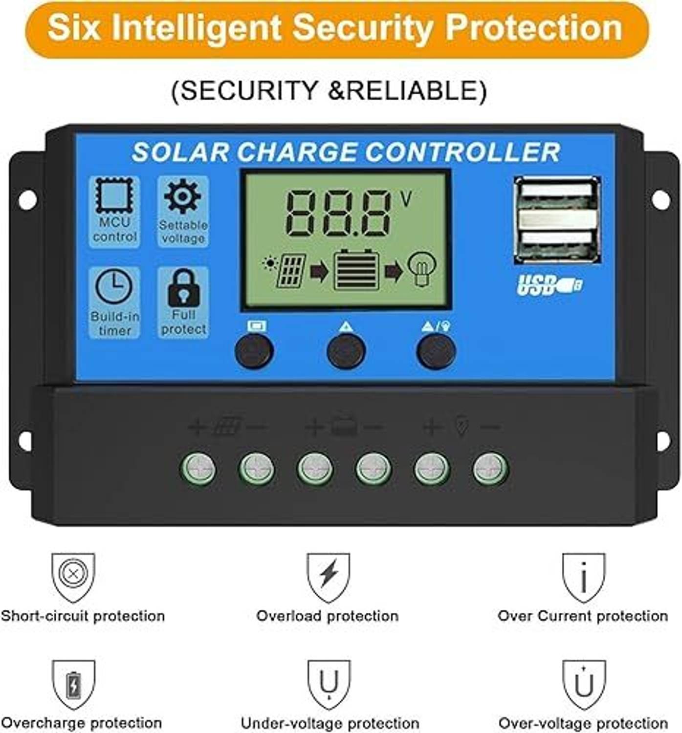 AMITOM 30Amp 12/24V Solar Charge Controller - Image 3