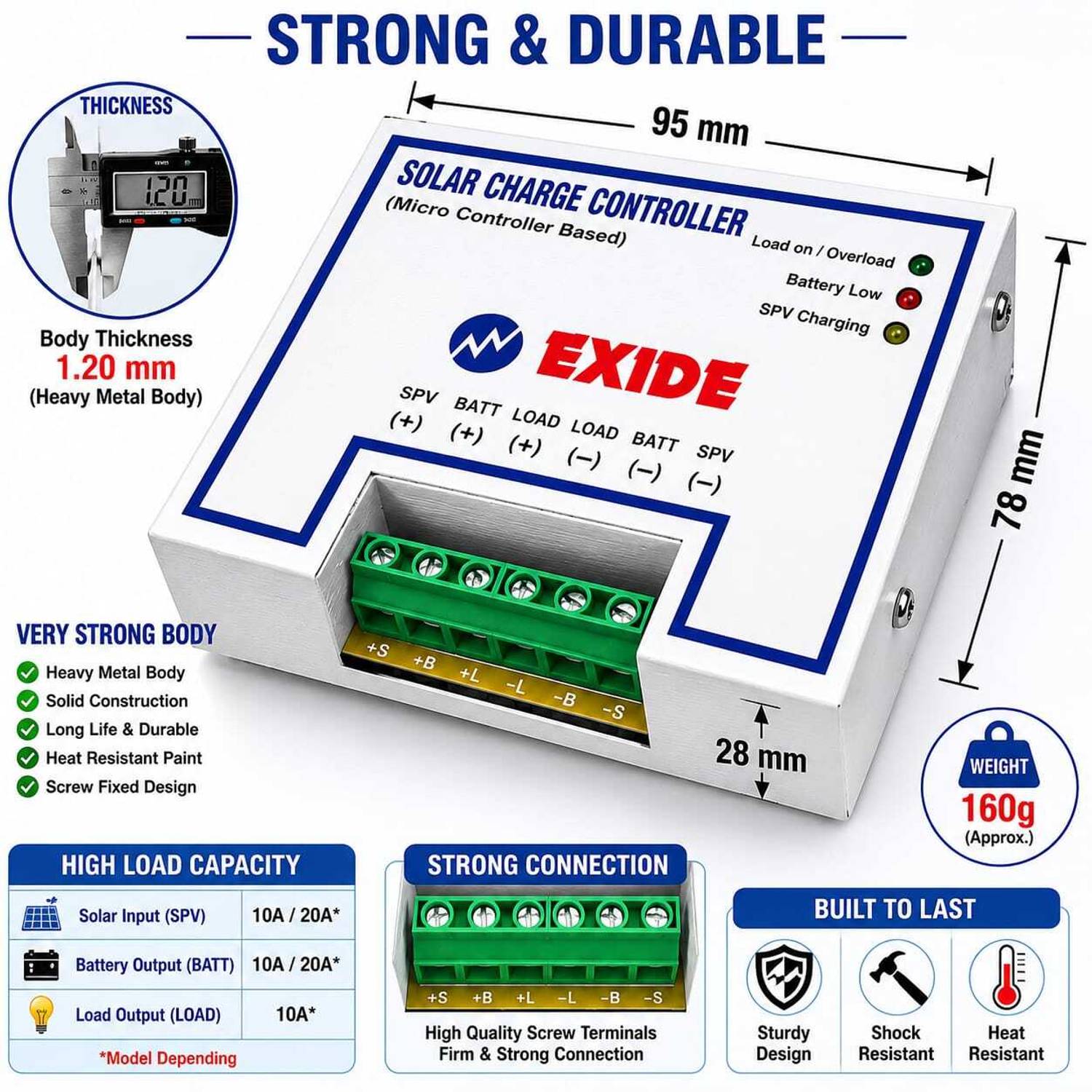 EXIDE 20 Amp Solar Charge Controller - Image 3