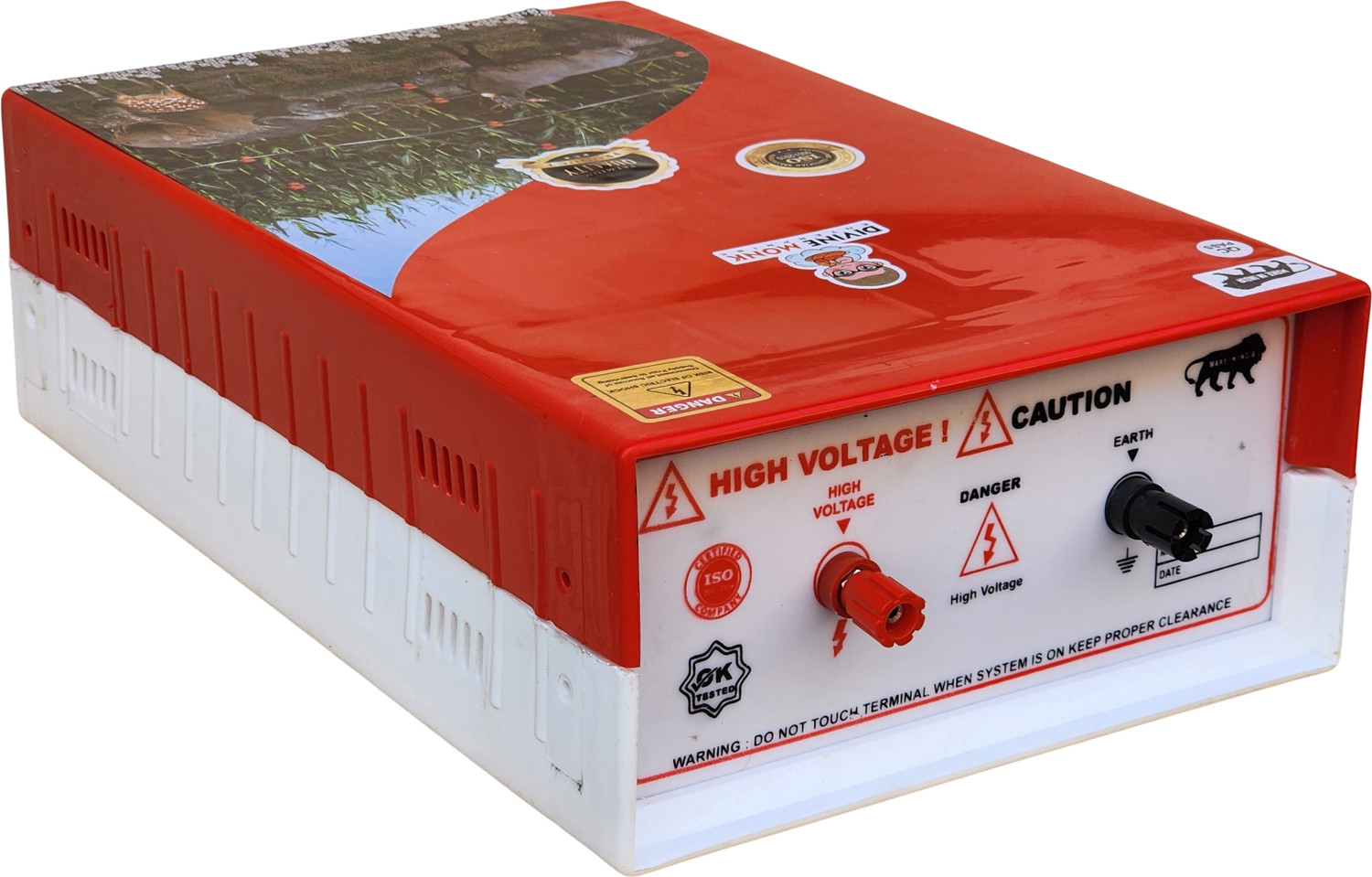 Image of DIVINEMONK zatka machine dc high power 60acre 120 bigha with battery clip MPPT Solar Charge Controller