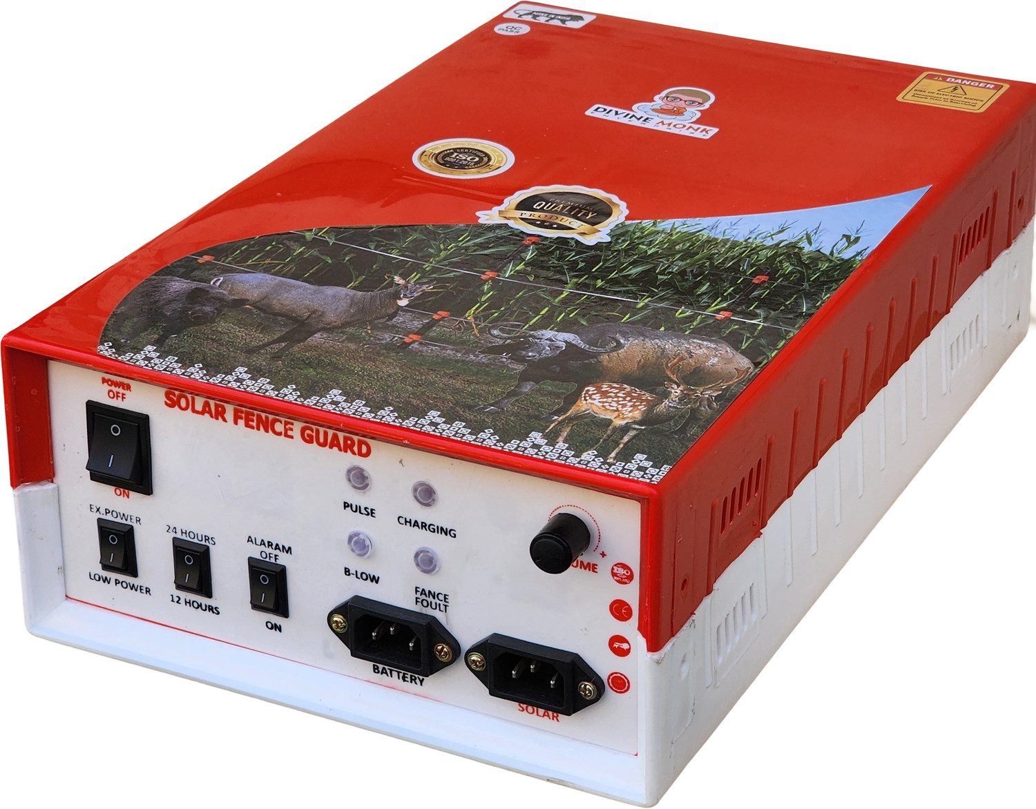 Image of DIVINEMONK zatka machine dc high power 60acre 120 bigha with battery clip MPPT Solar Charge Controller