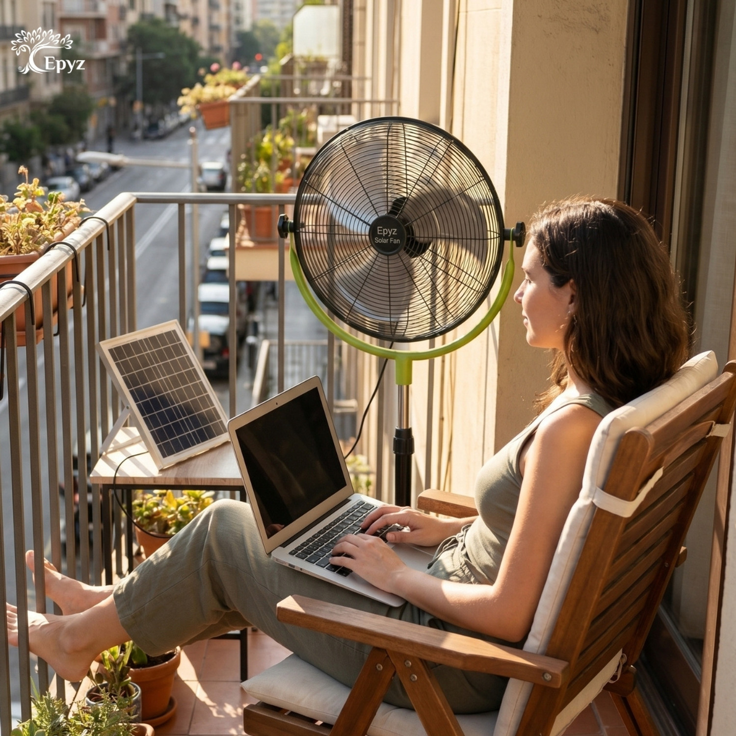 Image of Epyz Pedestal Solar Fan Set