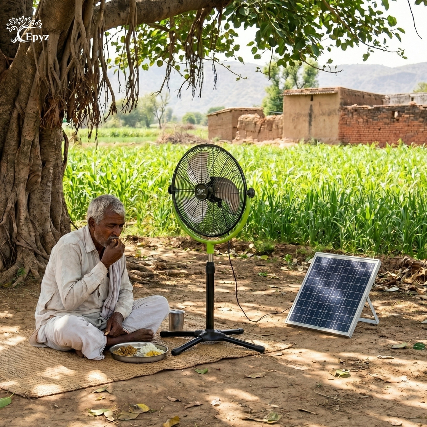Image of Epyz Pedestal Solar Fan Set