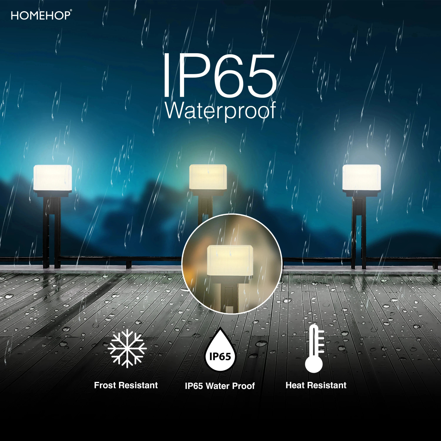 Image of Homehop Solar 18W LED Outdoor Lights Automatic Waterproof Gate Wall Lamp for Home Garden Solar Light Set