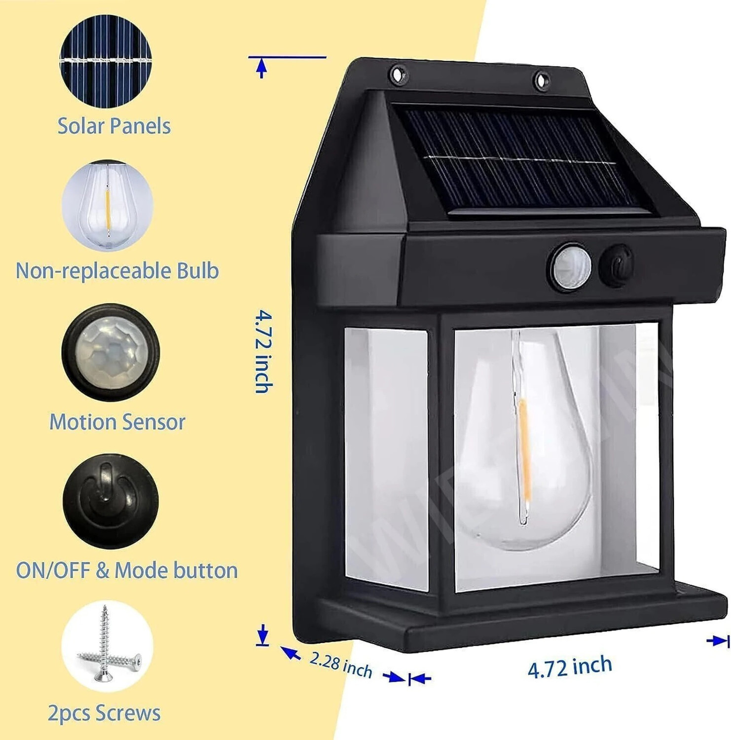 Image of TRUDO Solar Wall Lamp Waterproof ArchiWhimsy Lamp Induction-Black Solar Light Set