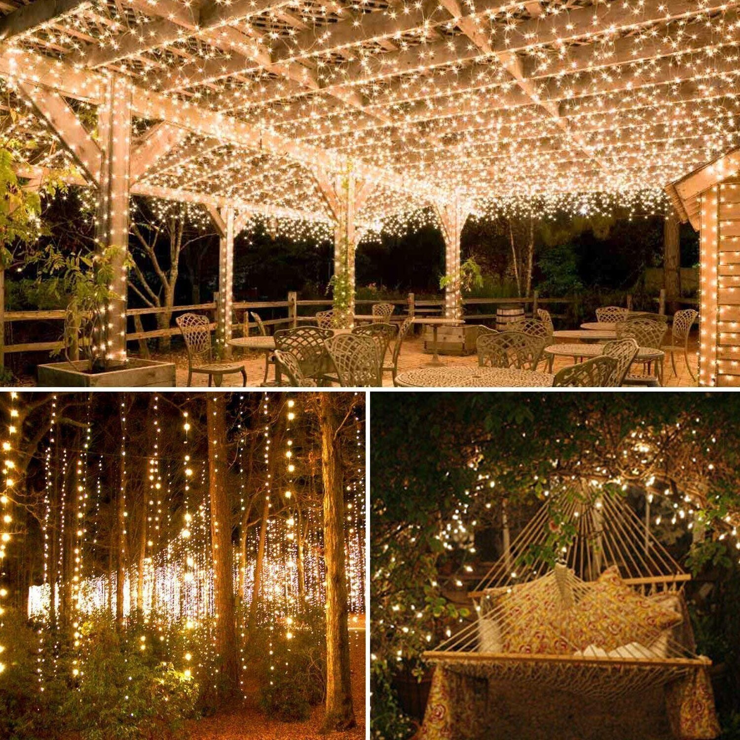 Image of XERGY Solar Fairy String Lights Outdoor, 79Ft 240 LED with 1200mAh Inbuilt Rechargeable Batter IP65 Waterproof 8 Modes Copper Wire for Garden Yard Patio Christmas Tree Home Party Outdoor Decorative Solar Light Set