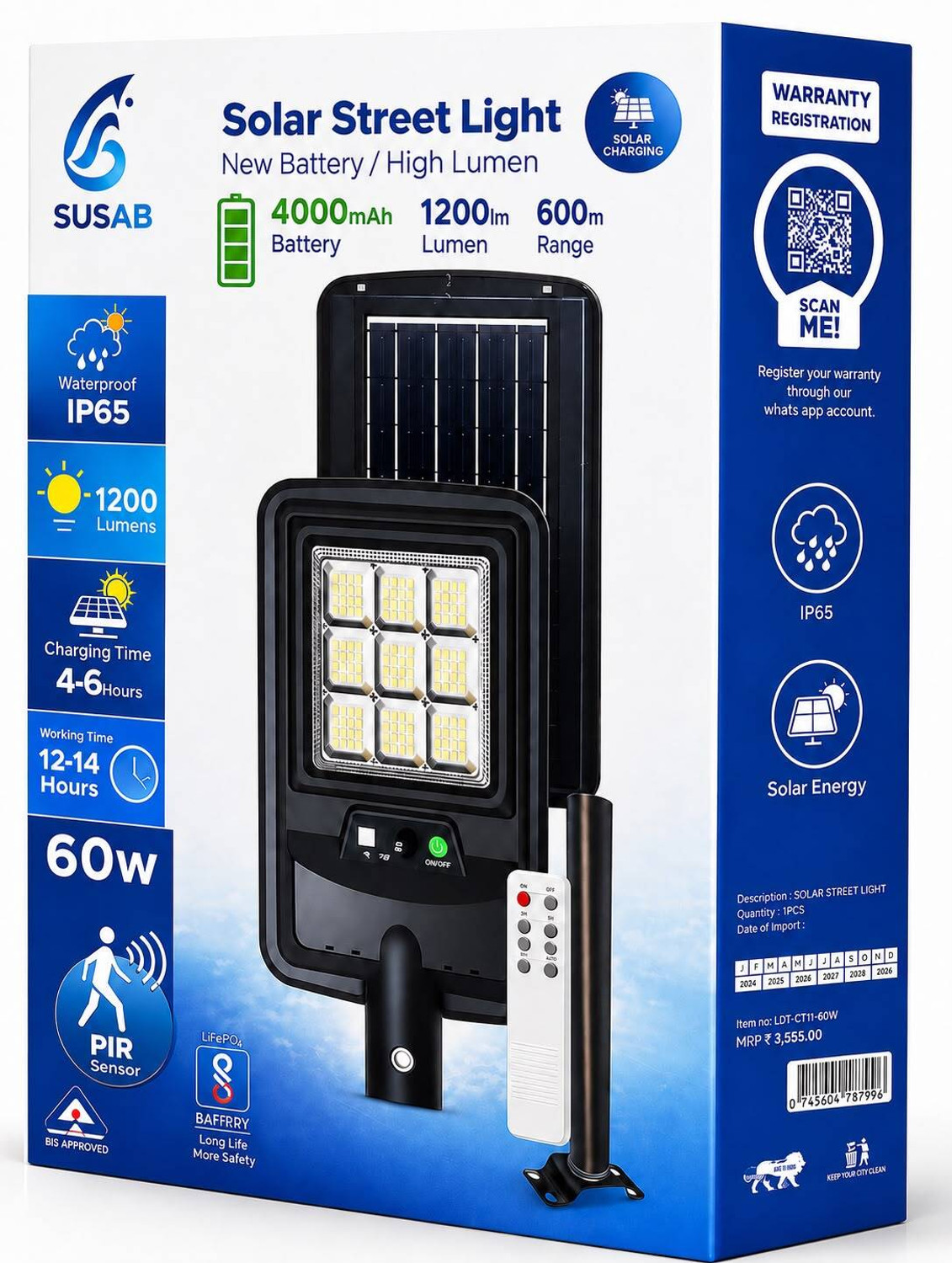Image of SUSAB 60w solar street light Solar Light Set