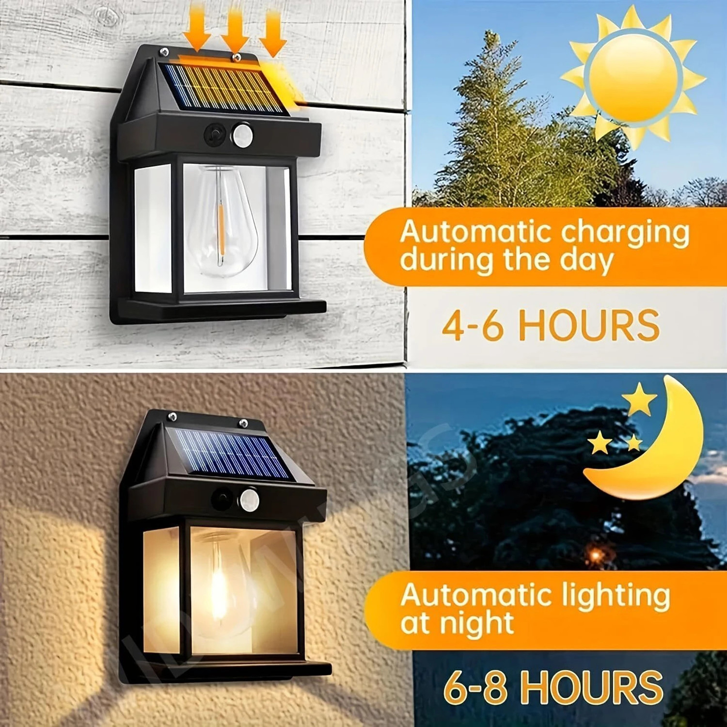 Image of QARB Solar Motion Sensor Light | Waterproof | Auto ON /OFF | Garden, Home & Gate Solar Light Set