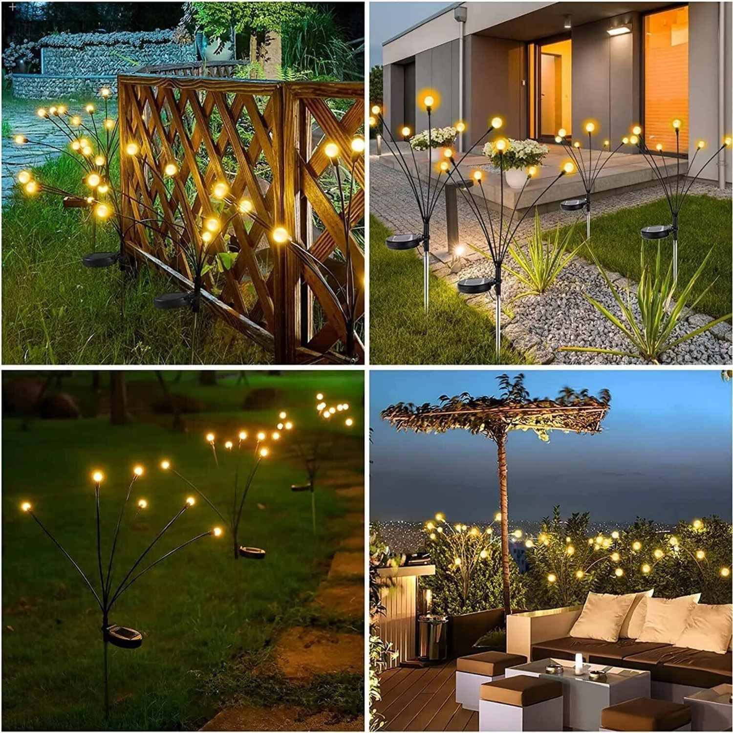 Image of kiyeqo Solar Garden Lights Lawn Lamp 8LED Lamp Beads RGB Light Gar Solar Light Set (Floor Mounted Pack of 1)