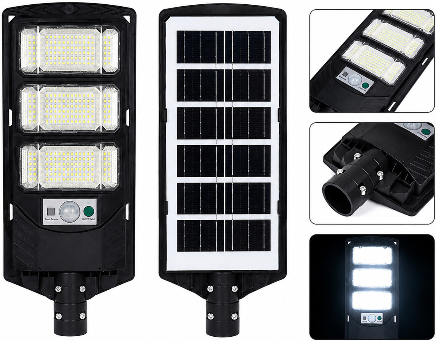 Image of Wengonvila Solar Powered LED Street Light | Motion Sensor Waterproof Street Lamp Solar Light Set