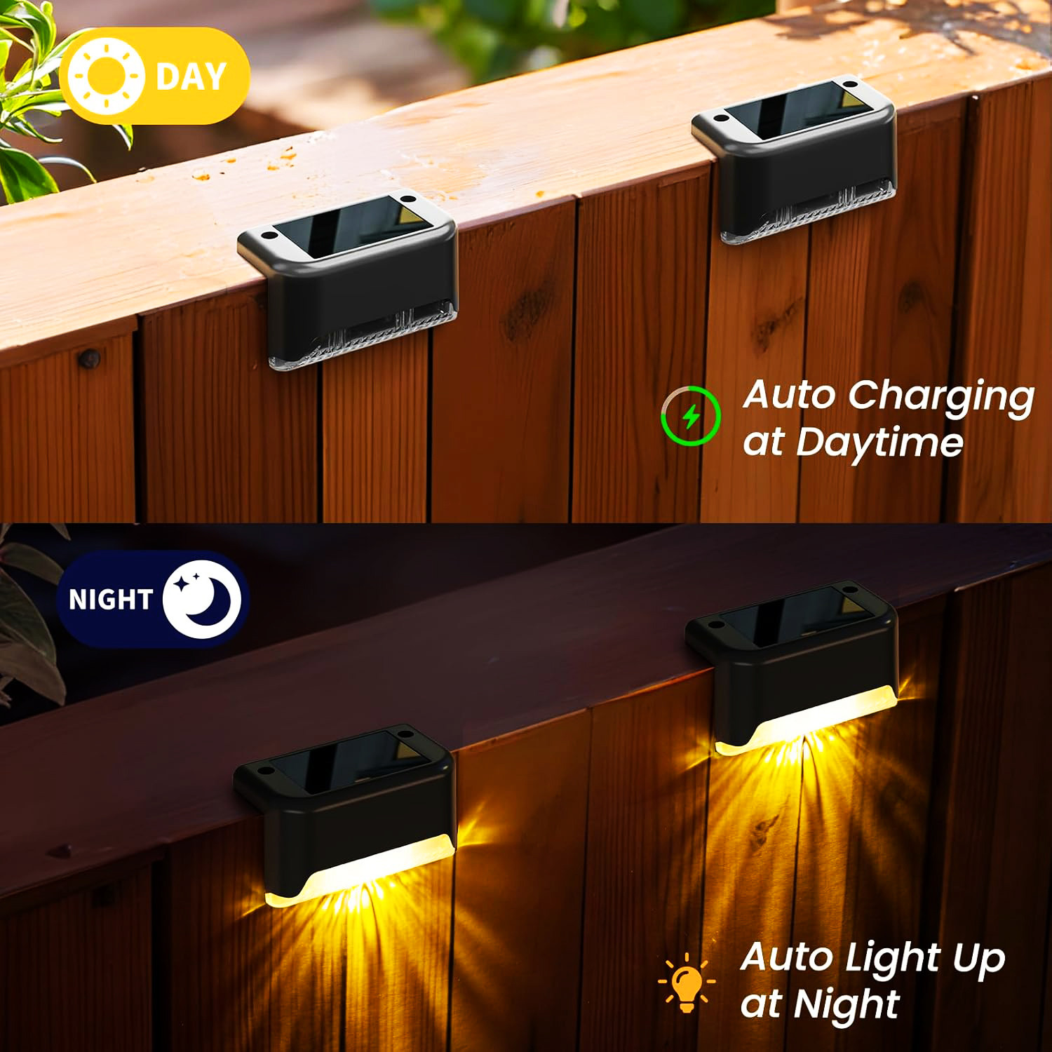 Image of VARNITYA Waterproof Solar LED Lights for Outdoor Home Wall Gate Decorative Garden Lamp Solar Light Set