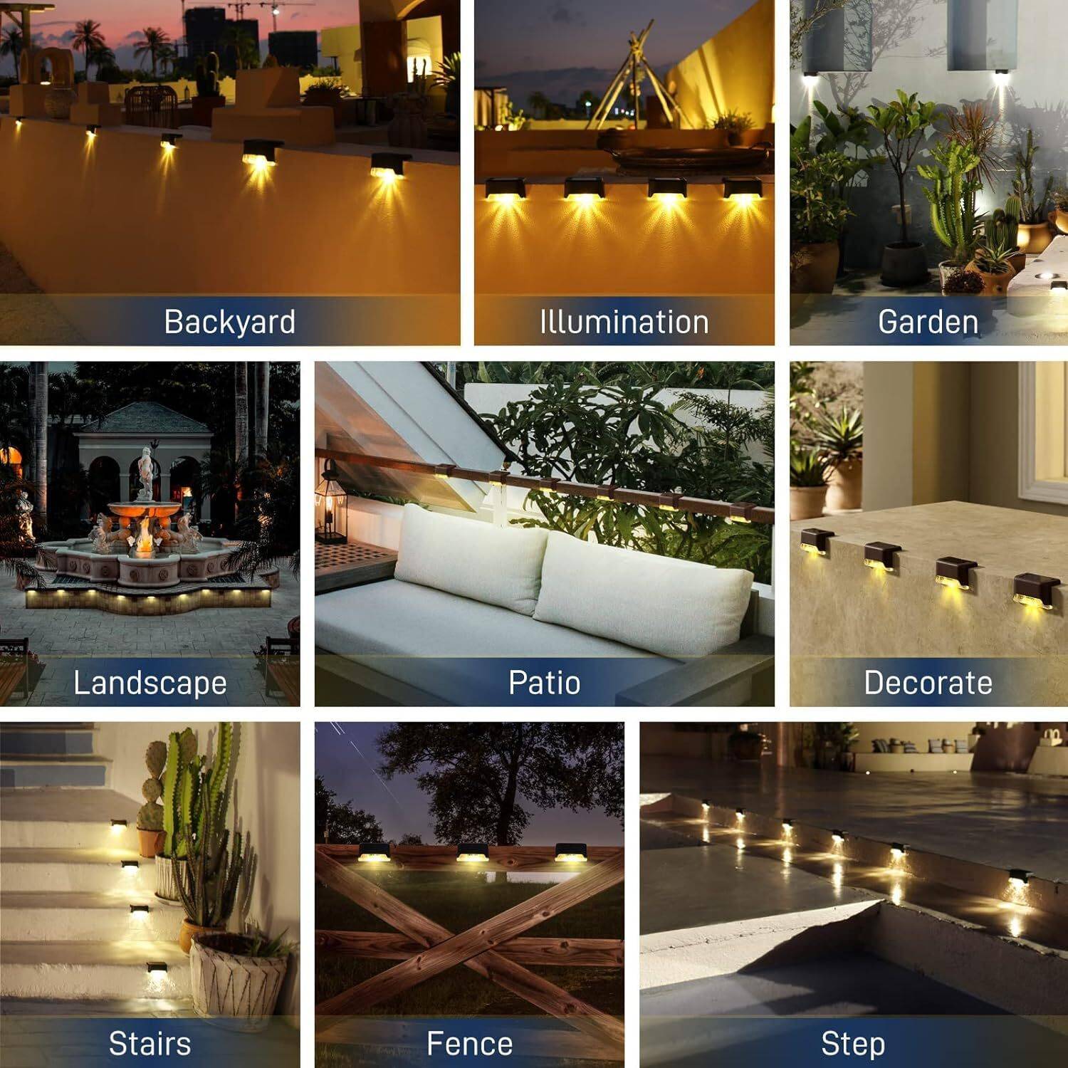 JIYANZONE Solar Yellow Outdoor Light Set - Image 4