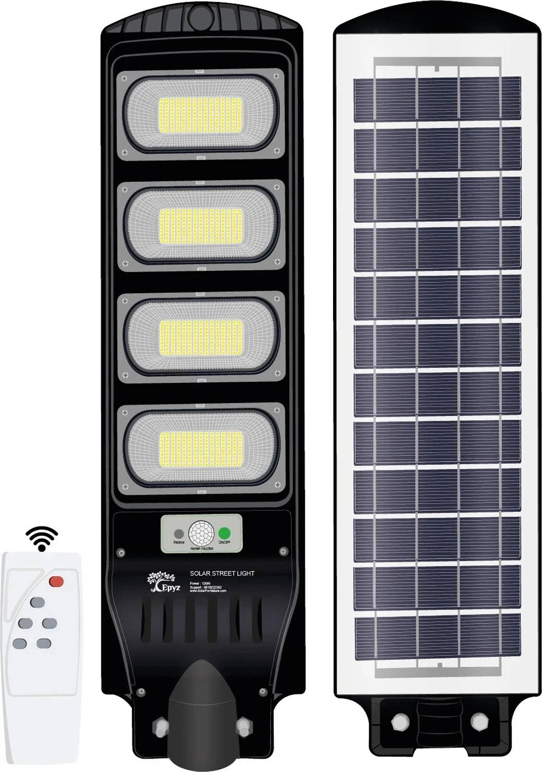 Epyz 120W Solar Street Lights Outdoor Waterproof Motion Sensor Lamp for Home Garden Solar Light Set