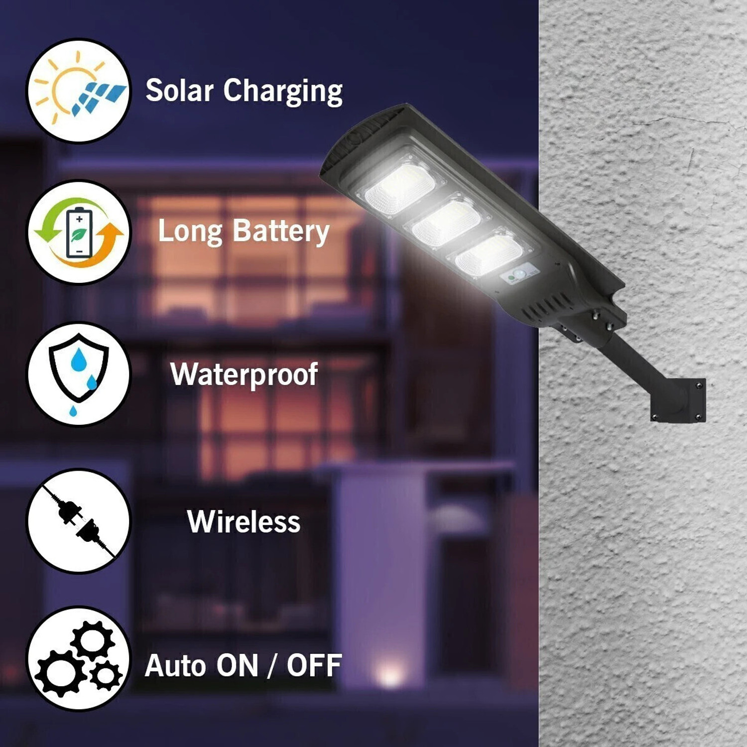 Image of Epyz 90W Solar Street Lights Outdoor Waterproof Motion Sensor Lamp for Home Garden Solar Light Set