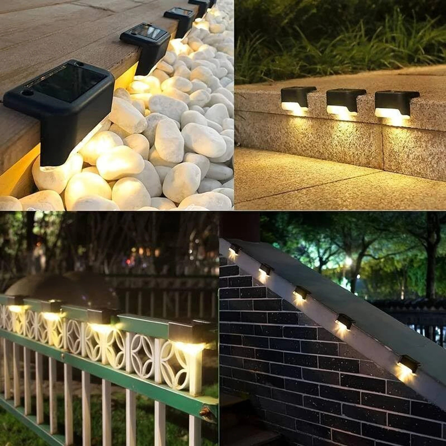 Image of Sparck Solar Step Waterproof LED Garden Light | Auto ON /OFF | Outdoor Fence Light Solar Light Set