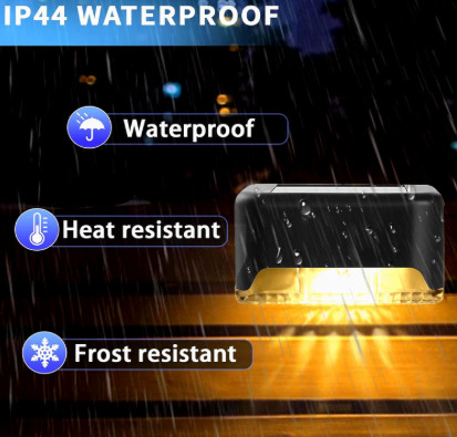 Image of SPARKPLUG '\Night Outdoor Step Deck solar lights Auto On /Off Solar Light Set