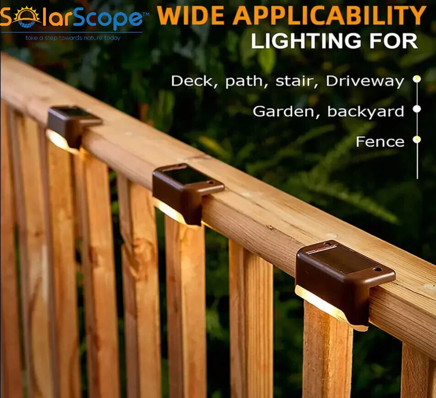 Image of SolarScope Solar Step Light Warm Outdoor Lighting for Stairs, Balconies, Gardens & Yards Solar Light Set