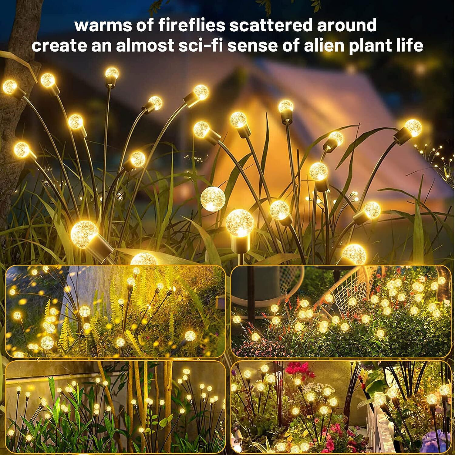 Image of kiyeqo Solar Garden Lights Lawn Lamp 8LED Lamp Beads RGB Light Gar Solar Light Set (Floor Mounted Pack of 1)