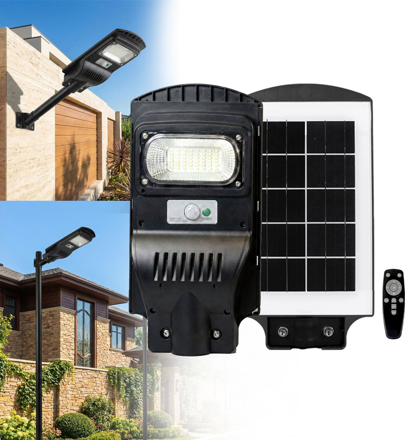 Image of Homehop All in one Solar Street Light Outdoor Waterproof 50W Motion Sensor Wall Lamp 5Ah Solar Light Set