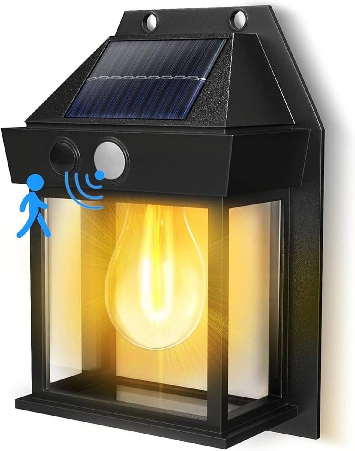 FIRSTLIKE Solar Wall Light for Outdoor Led Sensor with 3 Mode Waterproof Exterior Lighting Solar Light Set