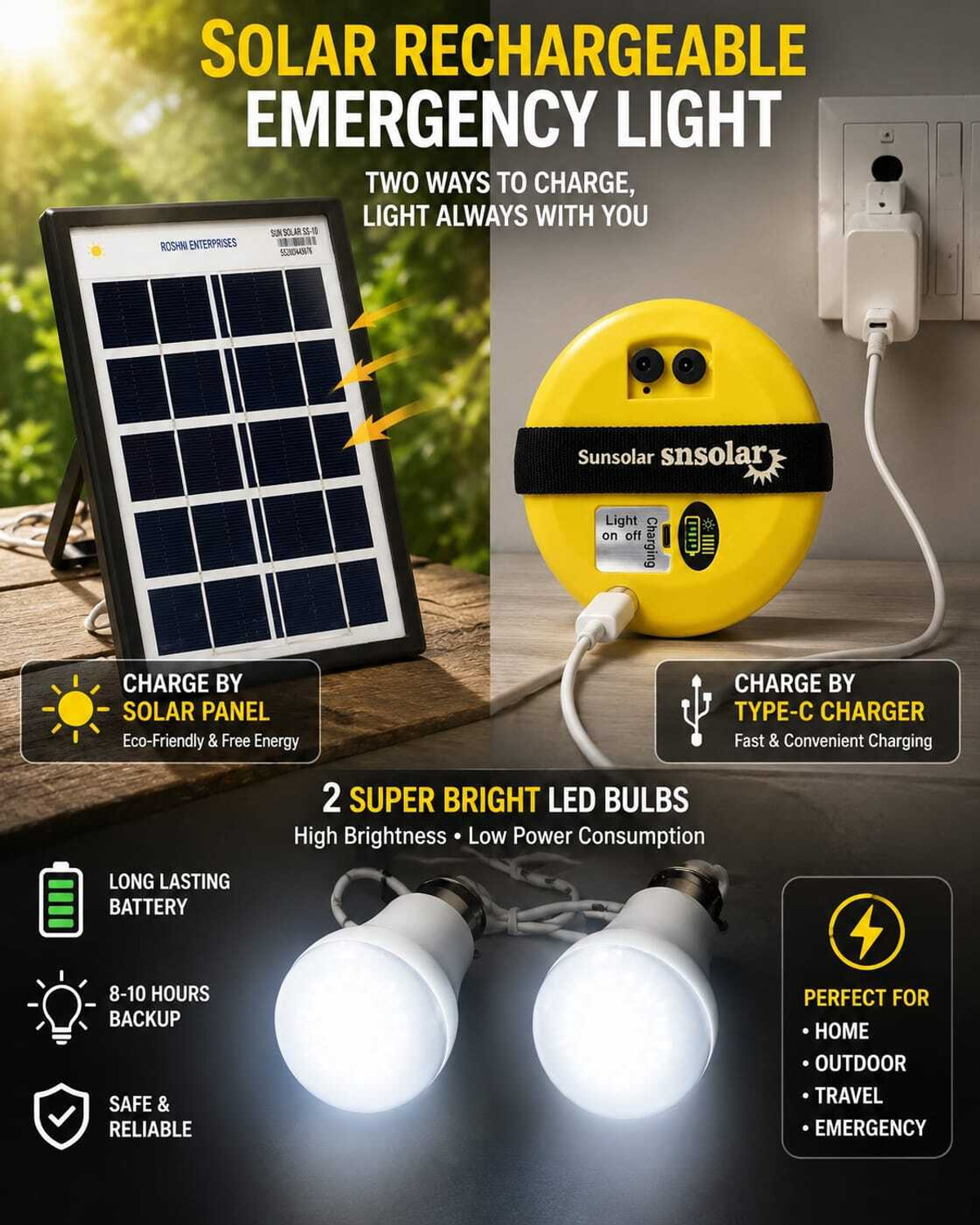 Image of Hamza electronic S10 sunsolar Solar Light Set