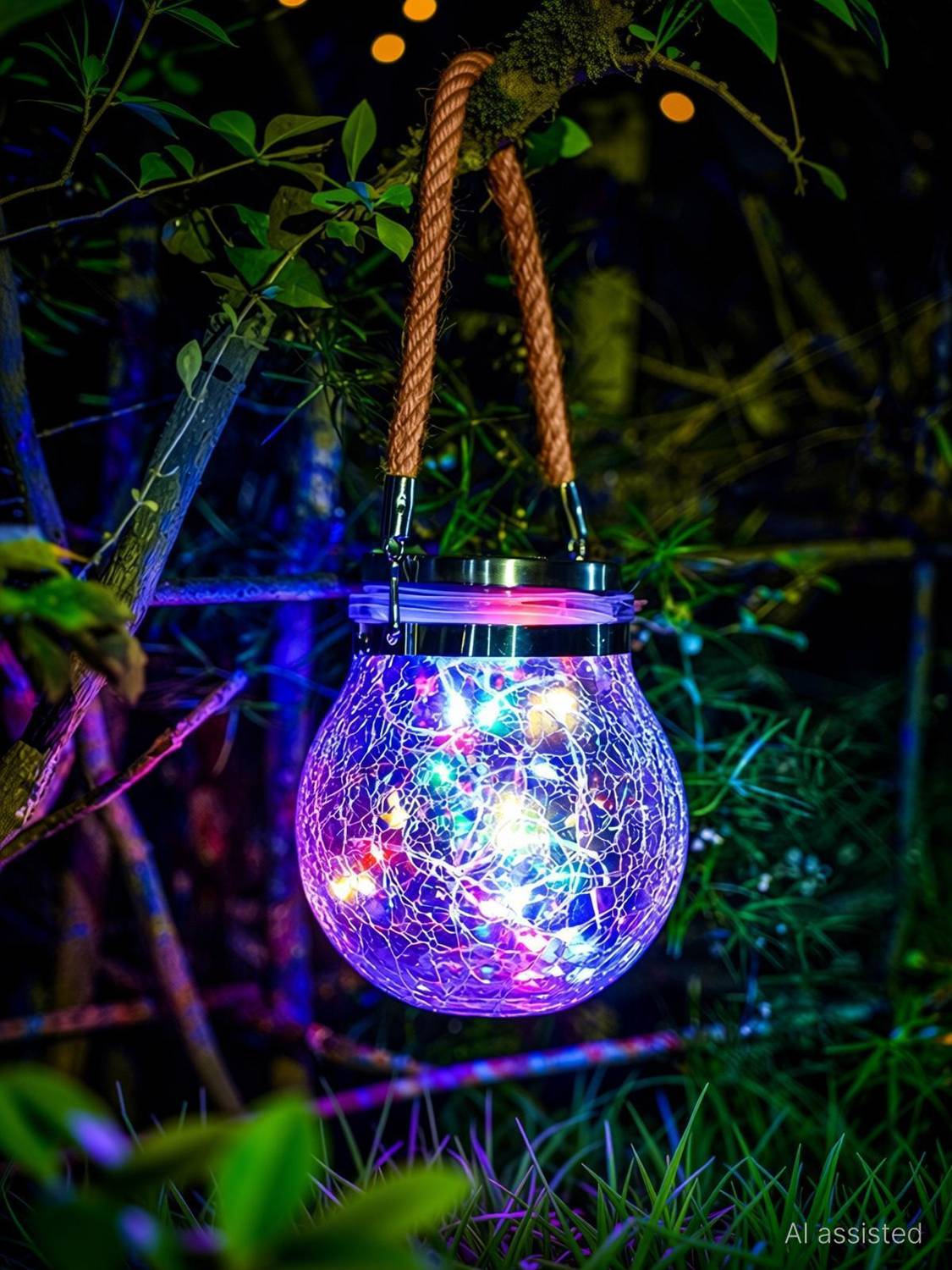Epyz 20 LED Solar Light Outdoor Hanging Glass Jar LED Lamp for Home,Garden,Decoration Solar Light Set