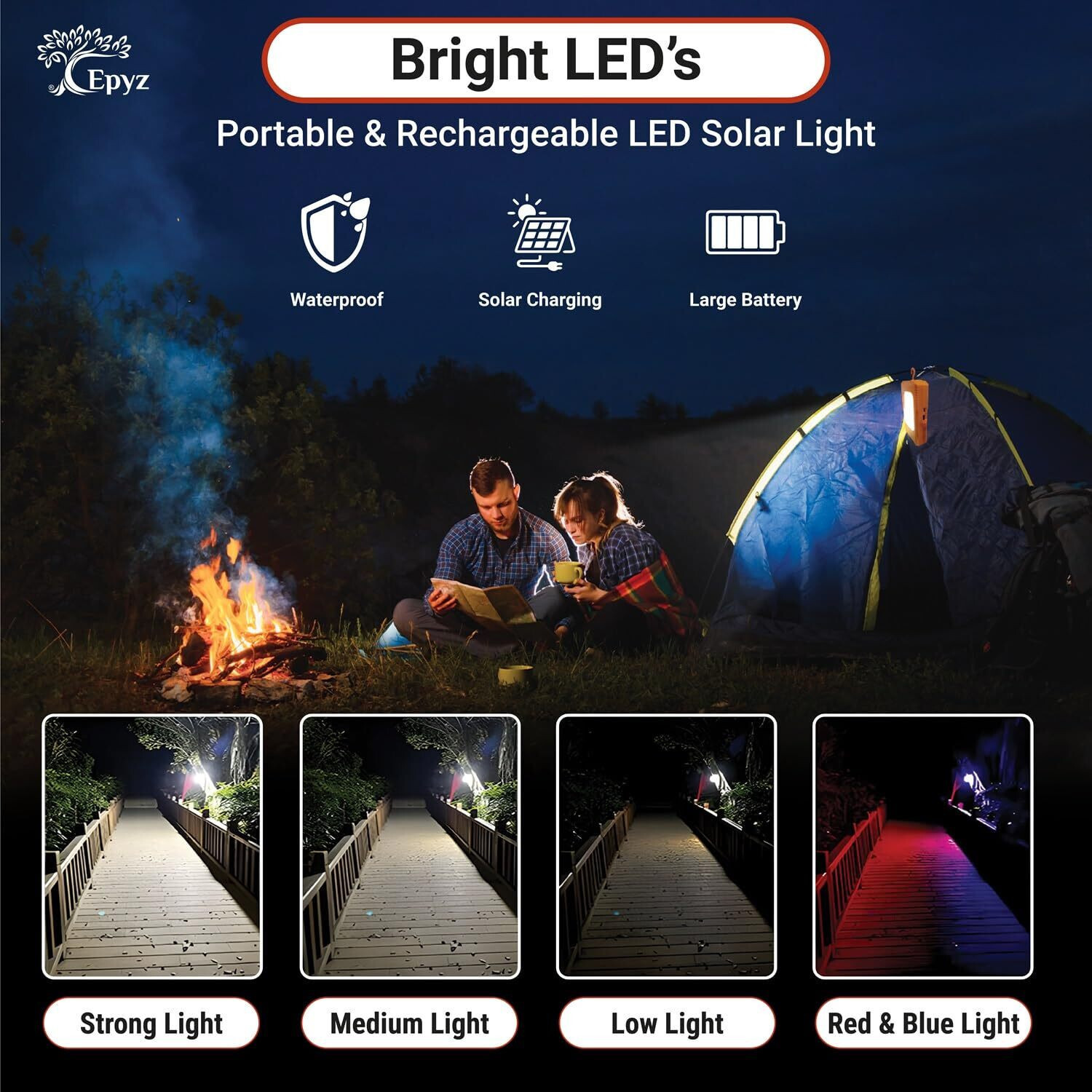 Image of Epyz Solar Lamp for Home Outdoor Indoor Garden Emergency Camping Torch Light 56LED Solar Light Set