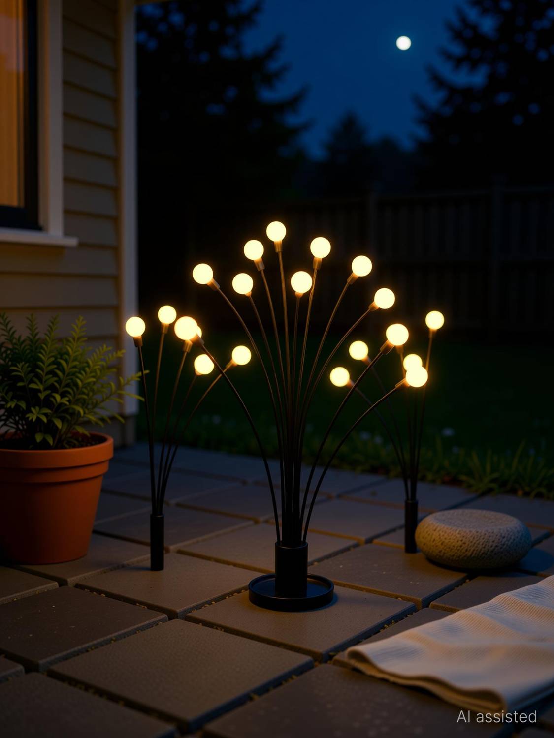 BRITSPEAR LED Solar Firefly Bulb For Garden Patio Farm Outdoor Decoration Swaying Lamp Solar Light Set