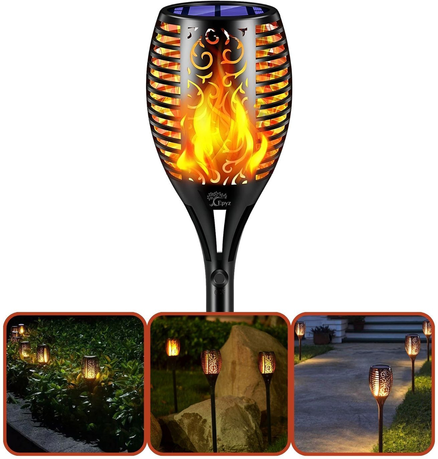 Image of Epyz Solar Light Outdoor 96LED Flickering Flame Decorative Lamp Waterproof for Garden Solar Light Set