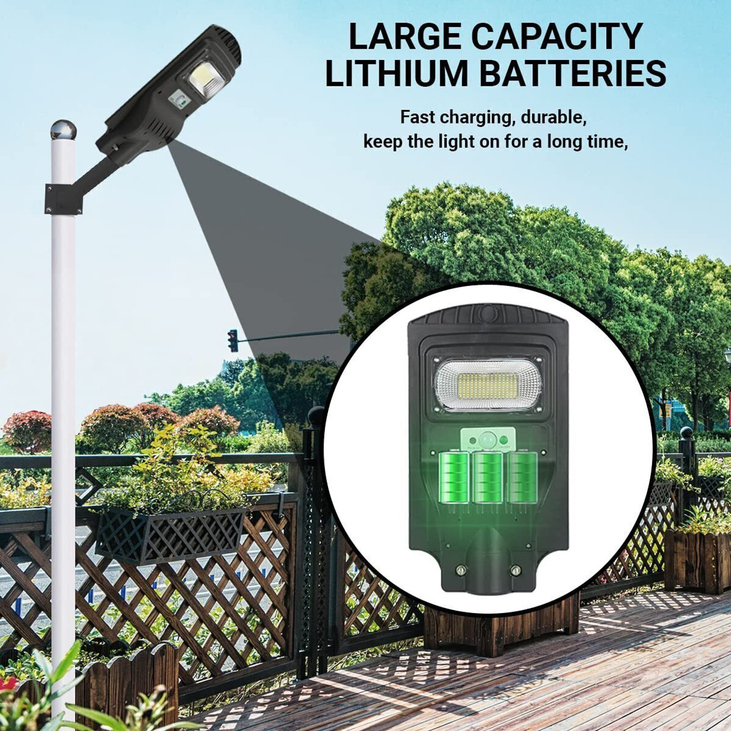 Image of SSUCA Solar Street Light 30W Motion Sensor Wall Home Garden Waterproof, Without Pole Solar Light Set