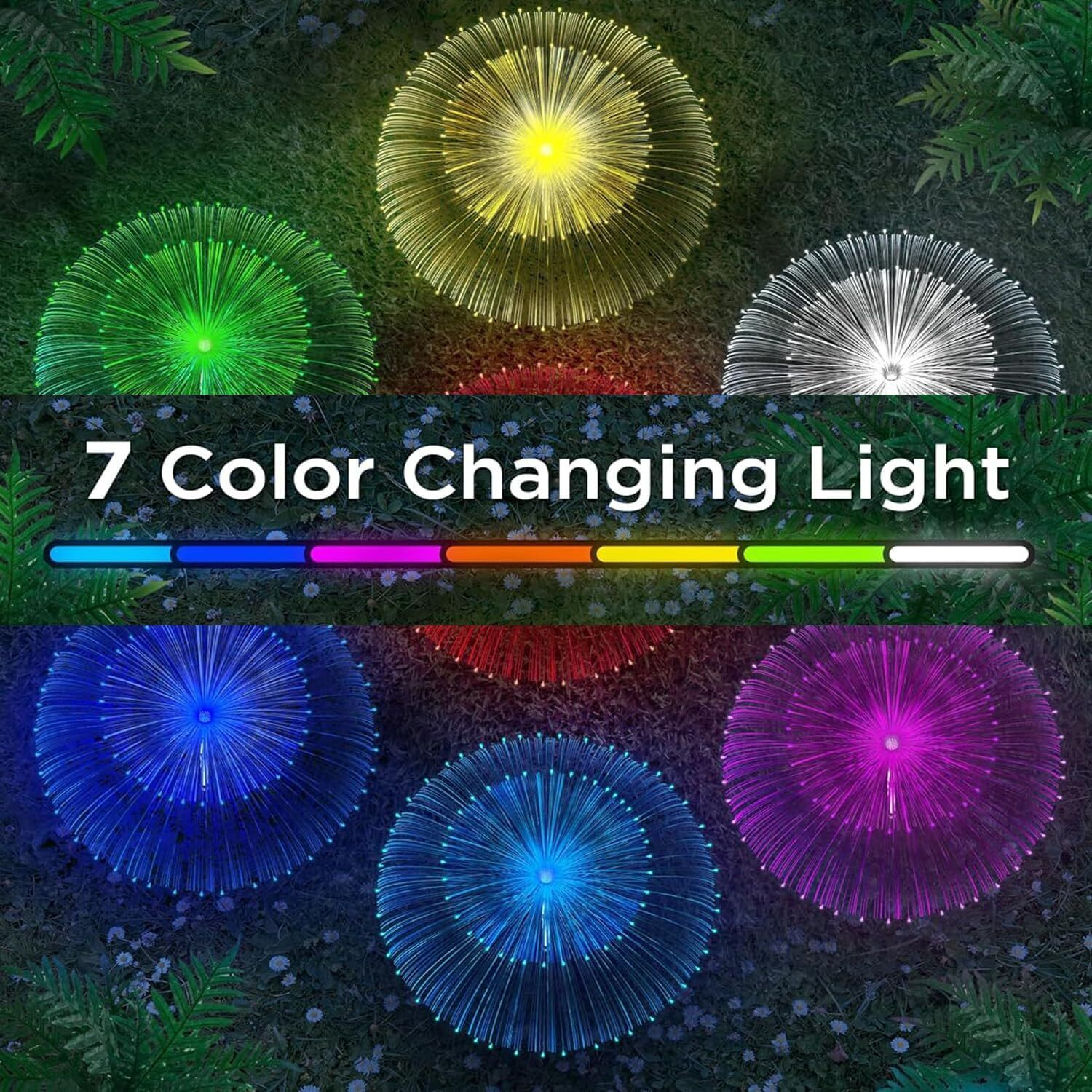 Image of GIGAWATTS Solar Jellyfish Garden Light 600mAh Battery Fibre Optic Fountain LED BIS Solar Light Set