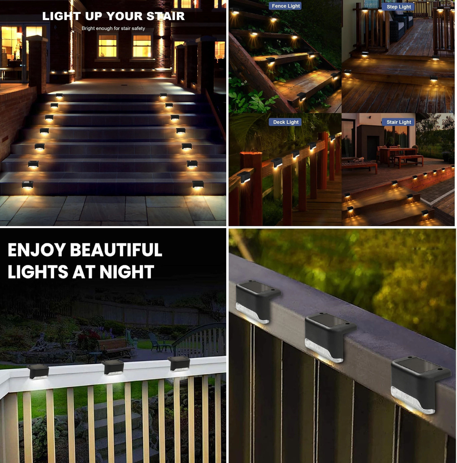 Image of ASTRASELL Automatic Sensor Deck Light Garden Outdoor Partio lawn Fence Step light Solar Light Set