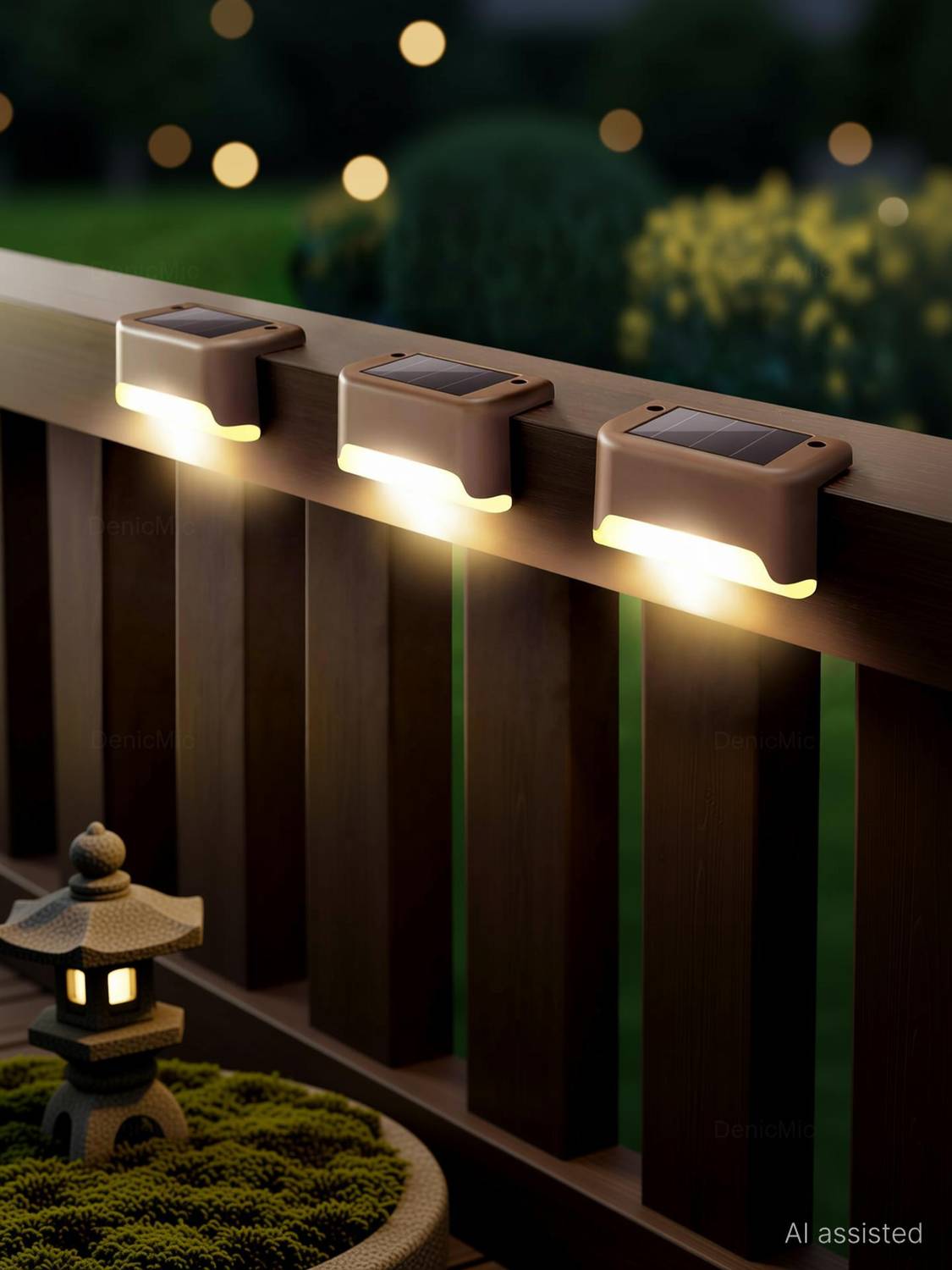 TRINETRAHUB Outdoor Solar Light Waterproof Balcony,Fence,Gate,Yard,Railing,Window Solar Light Set
