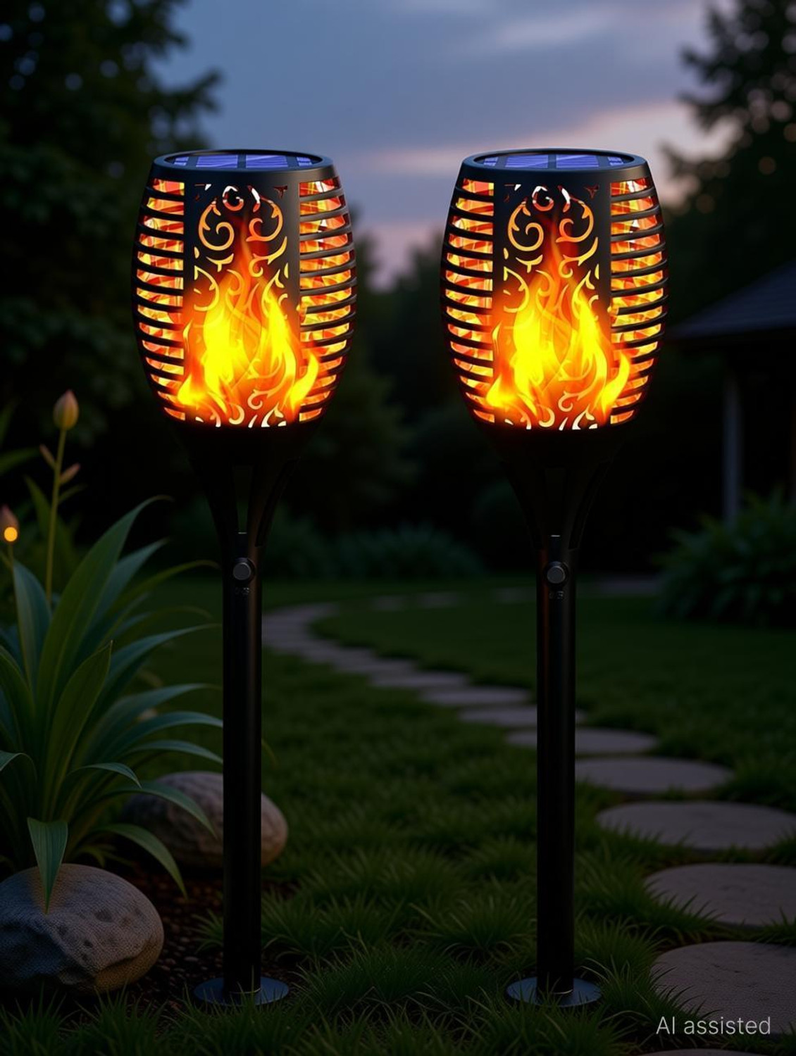 Image of Epyz Solar Light Outdoor 96LED Flickering Flame Decorative Lamp Waterproof for Garden Solar Light Set