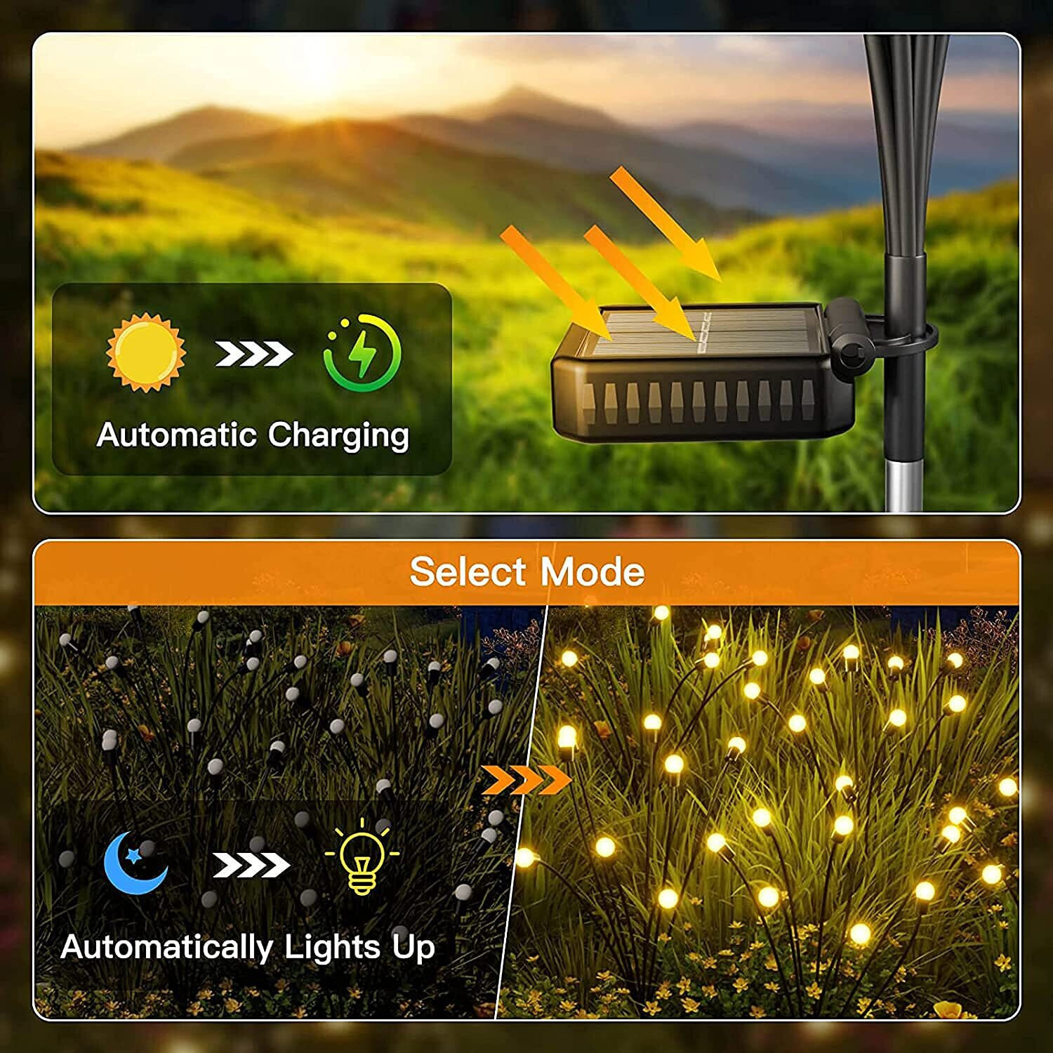 Image of kiyeqo Solar Garden Lights Lawn Lamp 8LED Lamp Beads RGB Light Gar Solar Light Set (Floor Mounted Pack of 1)